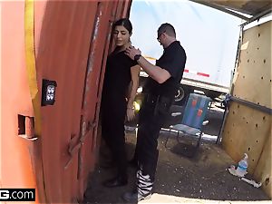 pulverize the Cops Latina nymph caught gargling a cops fuckpole