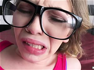 youthful bespectacled student did not lose her purity. Only ass-fuck before the wedding